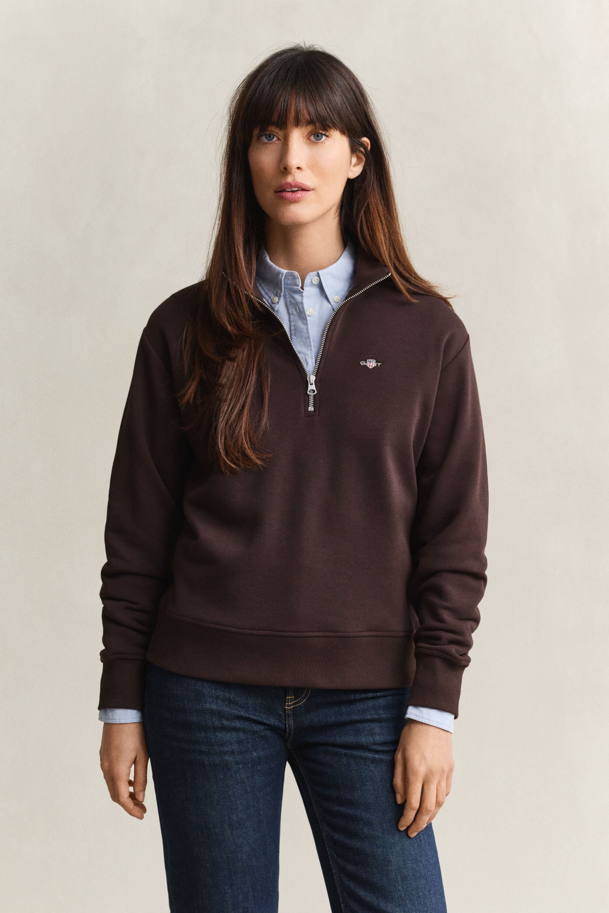 Shield sweatshirt med halv lynlås