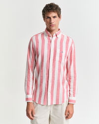 Regular fit kraftigt stribet skjorte af bomuldshør