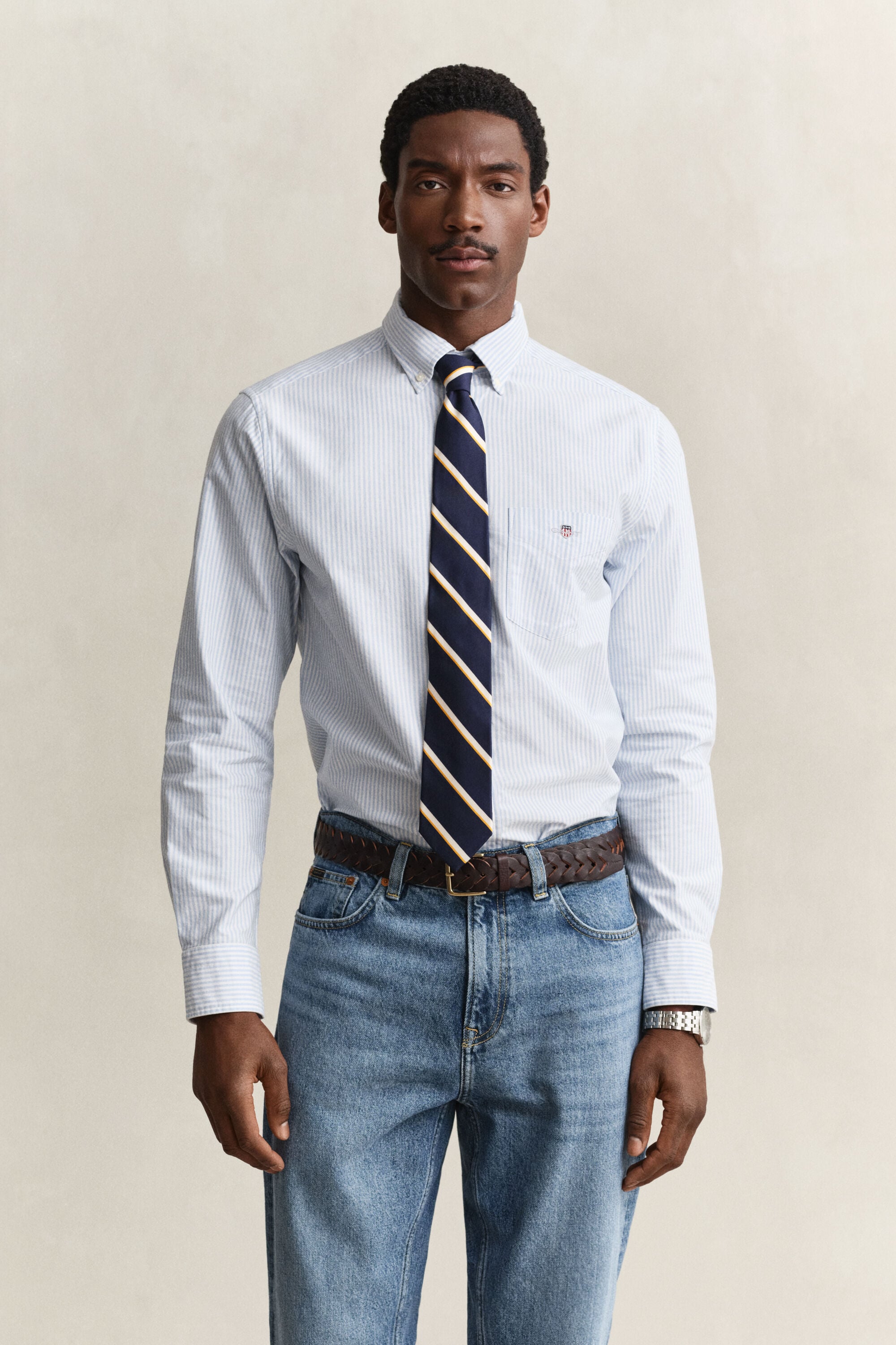 Classic Regular Oxford skjorte med striber