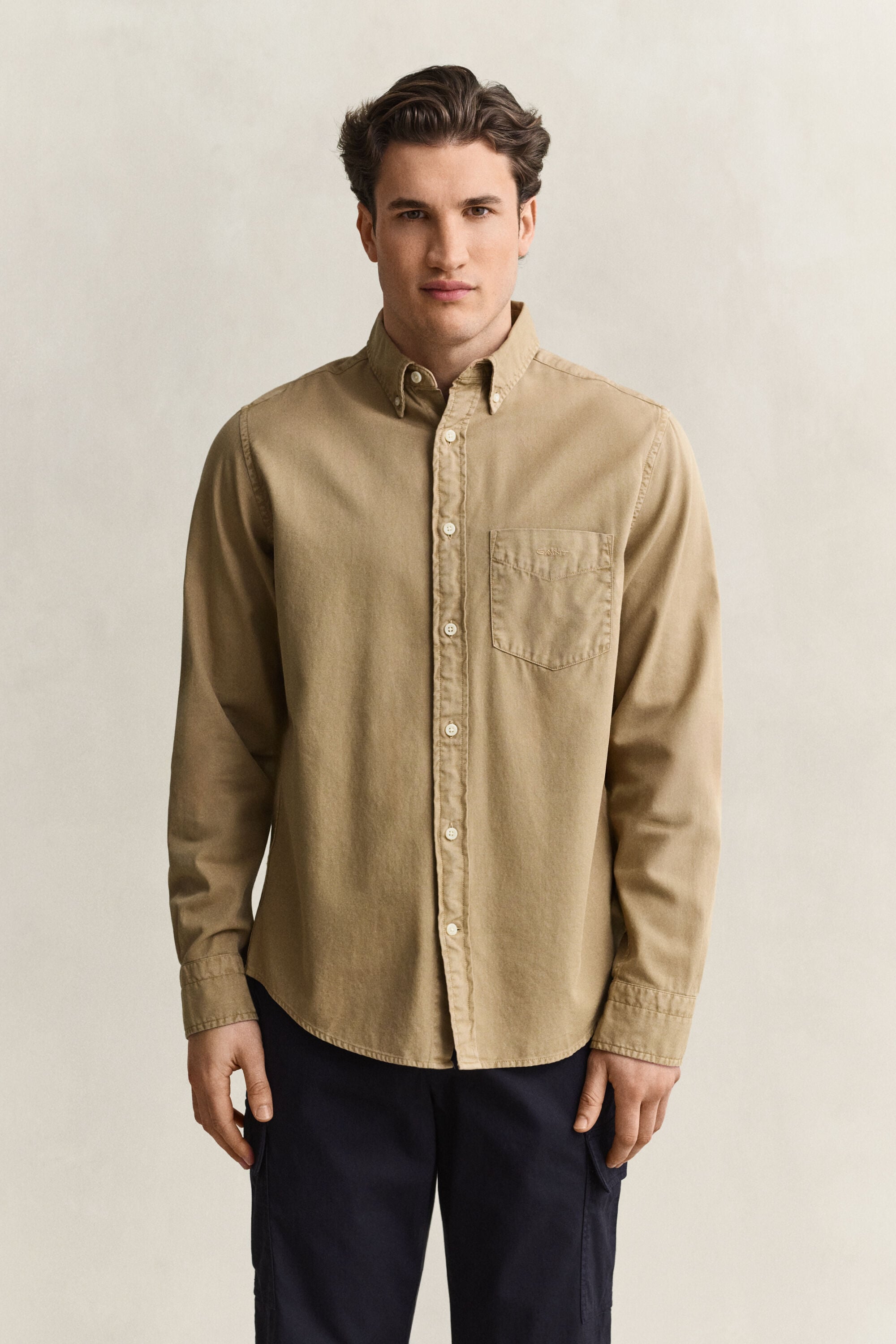 Regular fit skjorte af twill