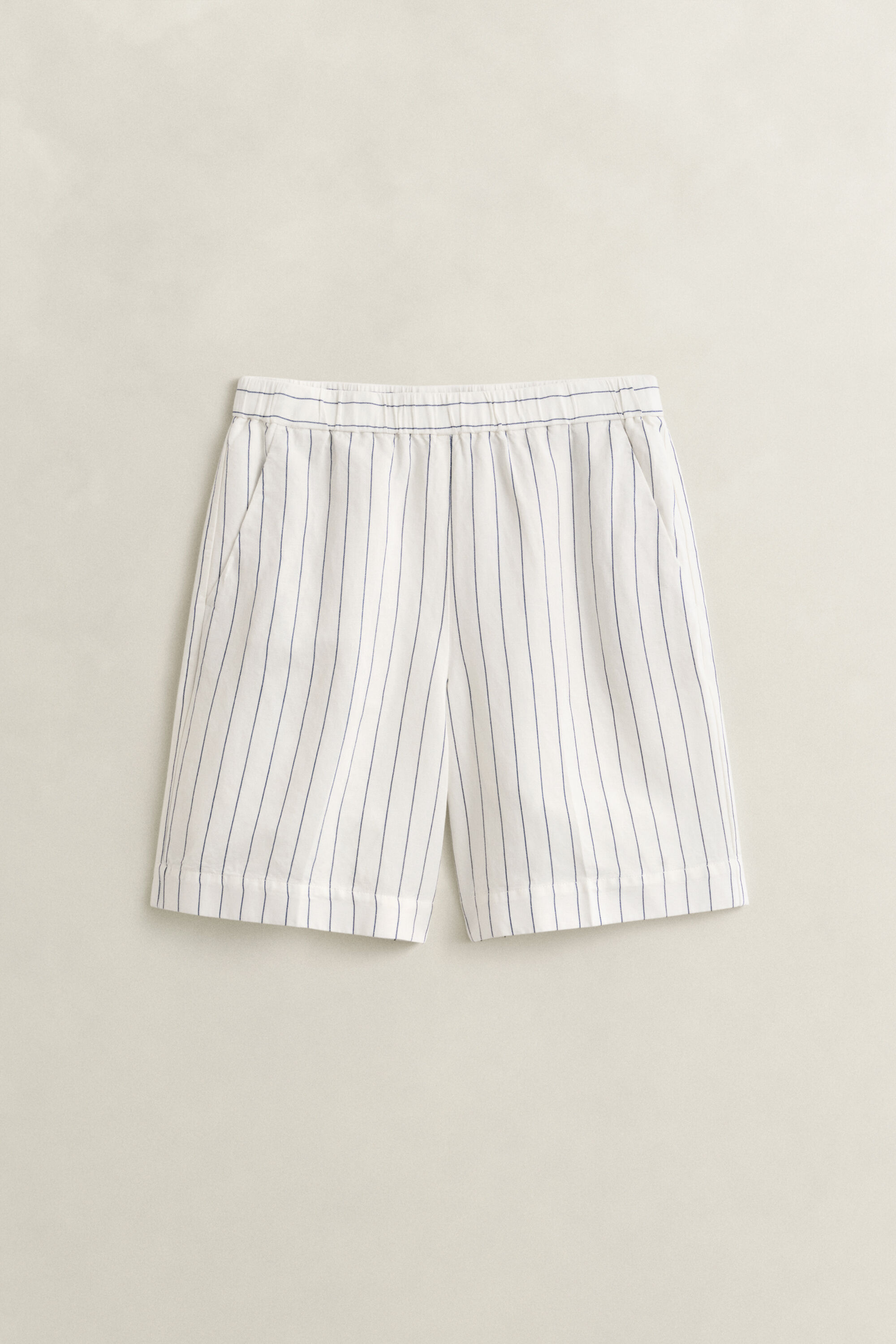 Stribede shorts i hørblanding