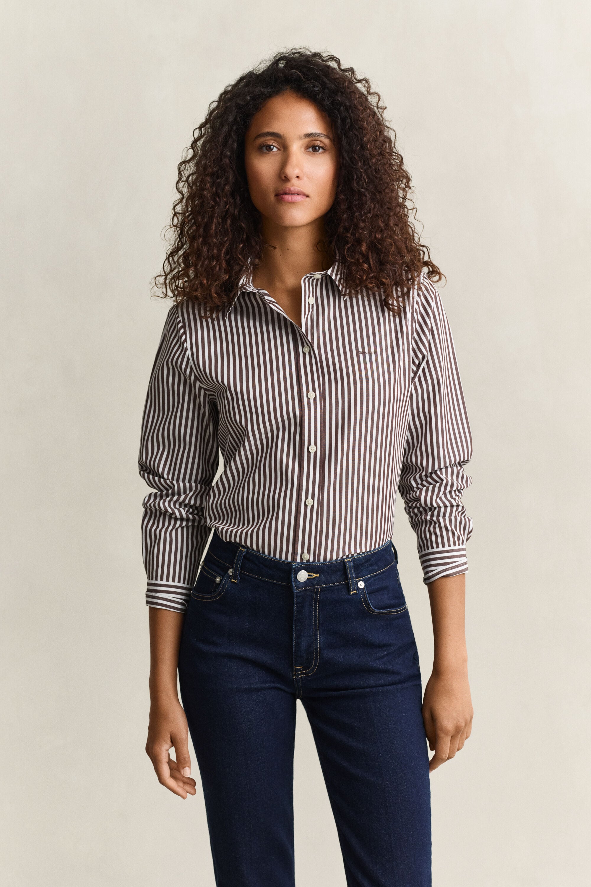 Classic Regular poplin skjorte med striber