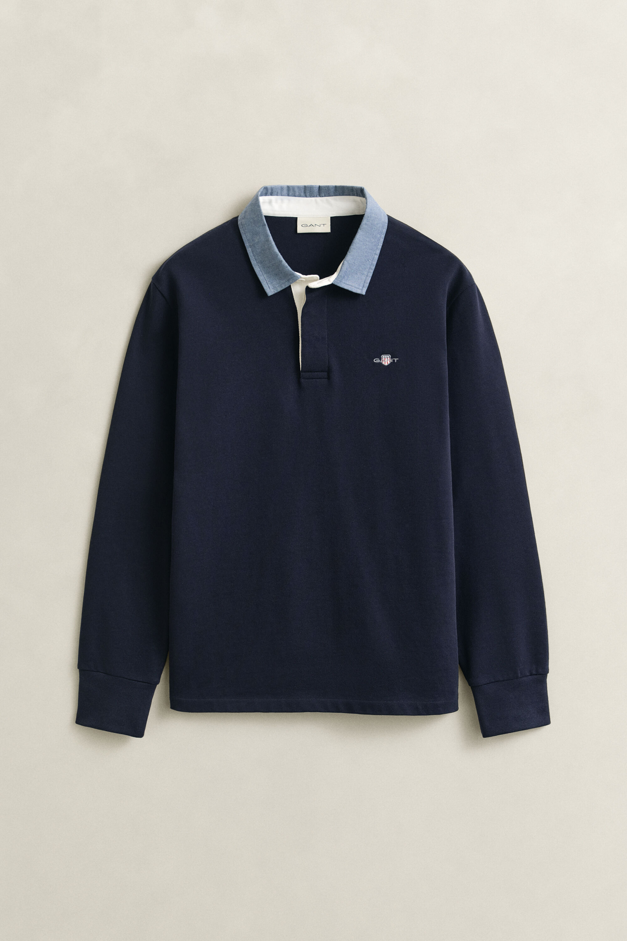 Heavy Rugger med krave i chambray