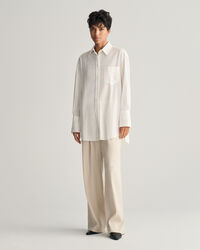 Relaxed fit seersucker-stribet skjorte