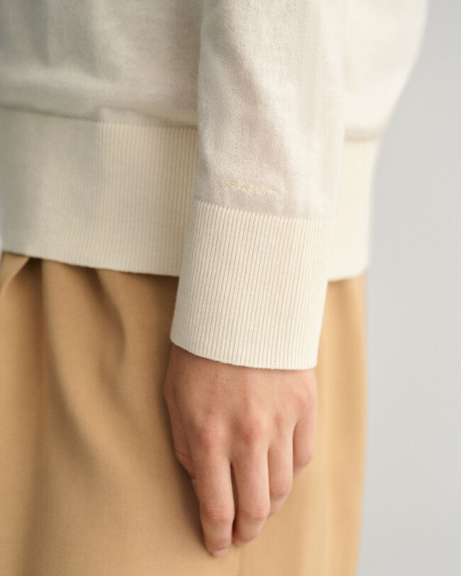 Fint strikket sweater med V-hals