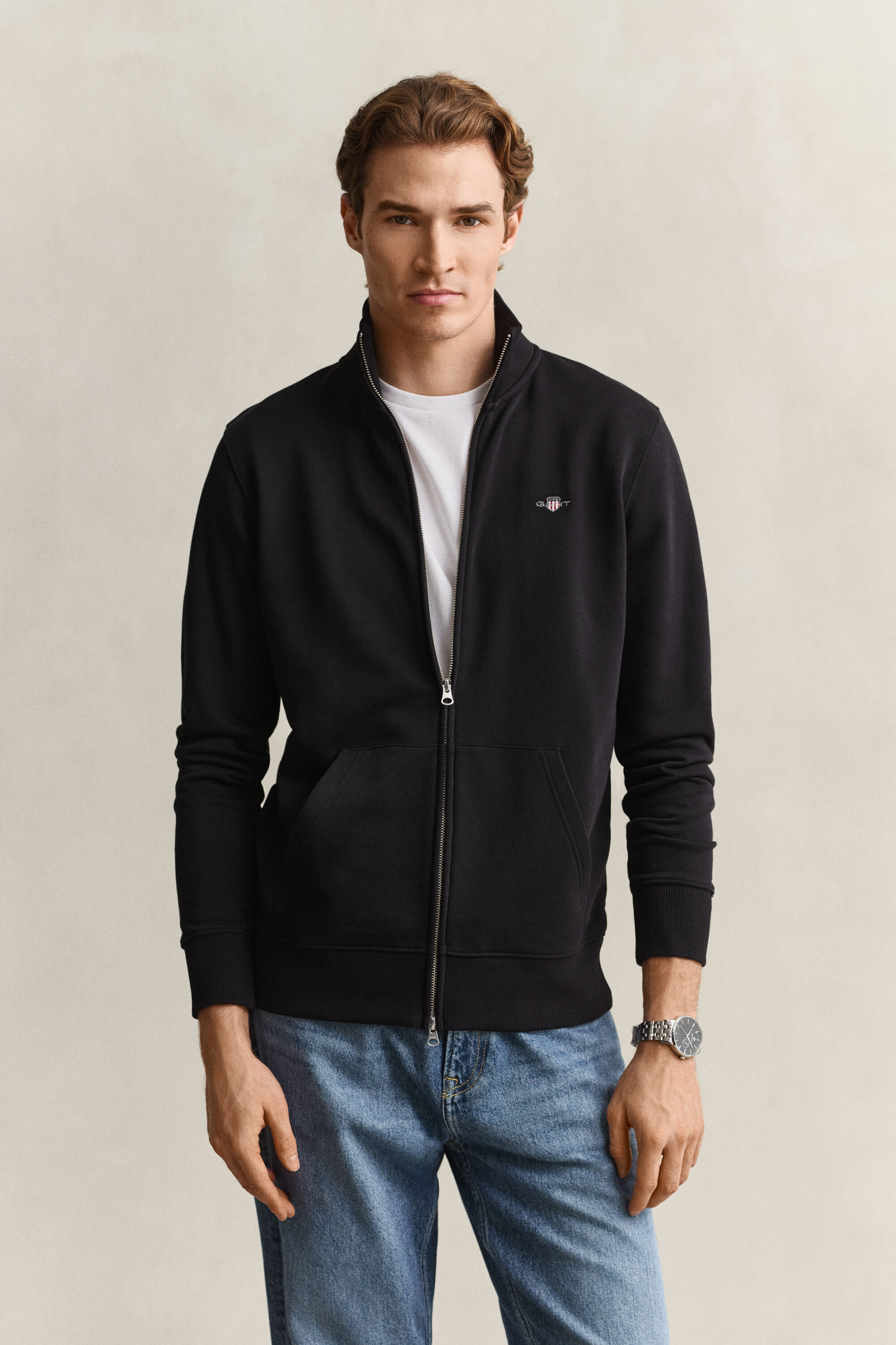 Shield sweatshirt med lynlås
