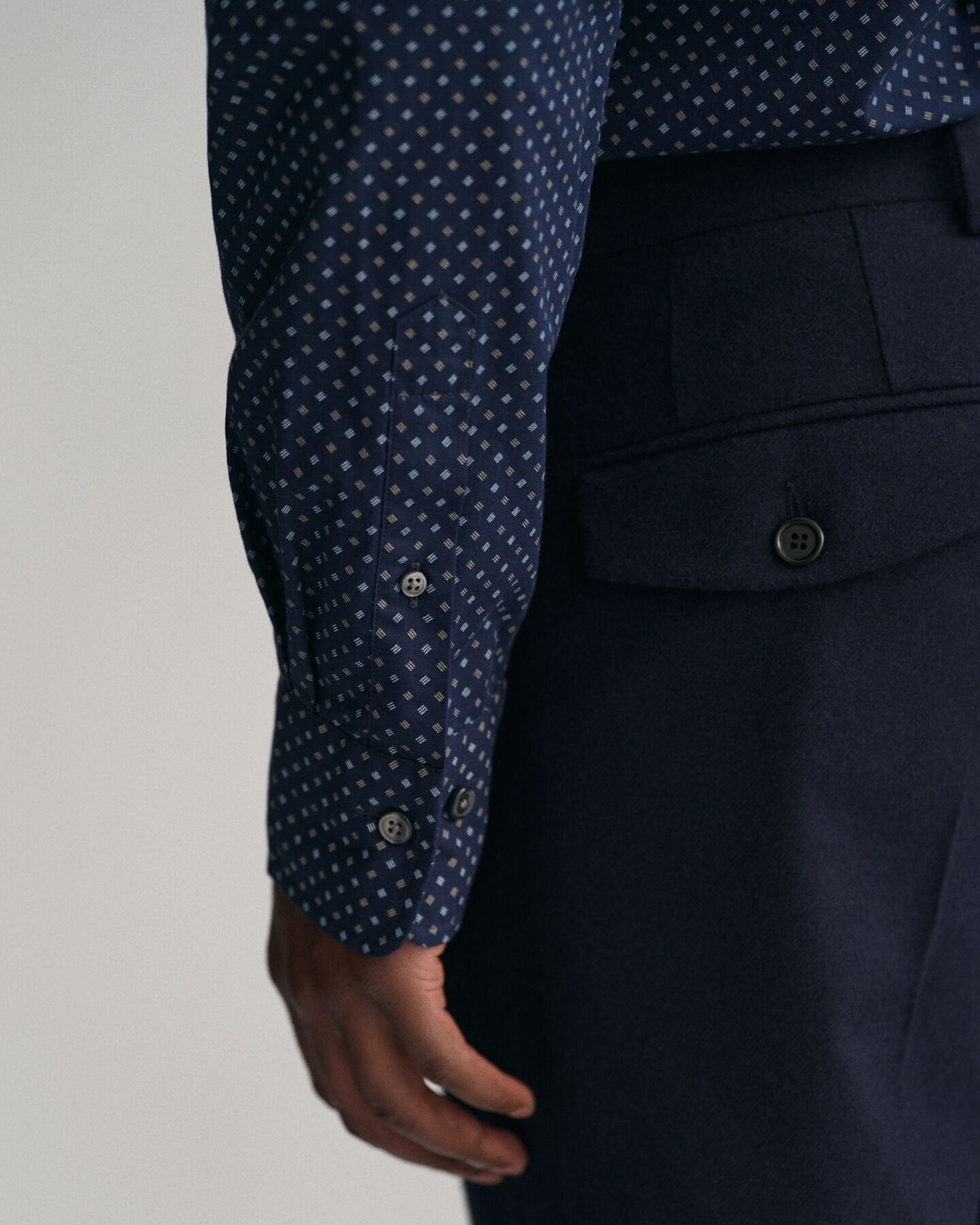 Regular fit skjorte med mikro-tryk