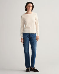 Crewneck sweater i ekstra fin lammeuld