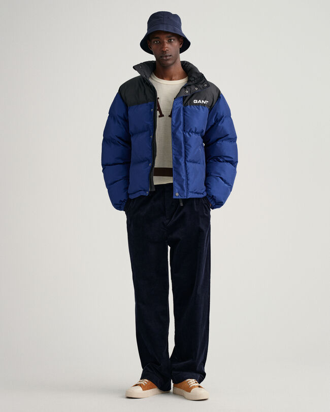 Jakke med blokke og vattering