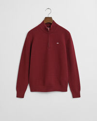 Teens sweater med mikrotekstur og halv lynlås