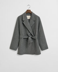 Håndsyet jakke med bælte