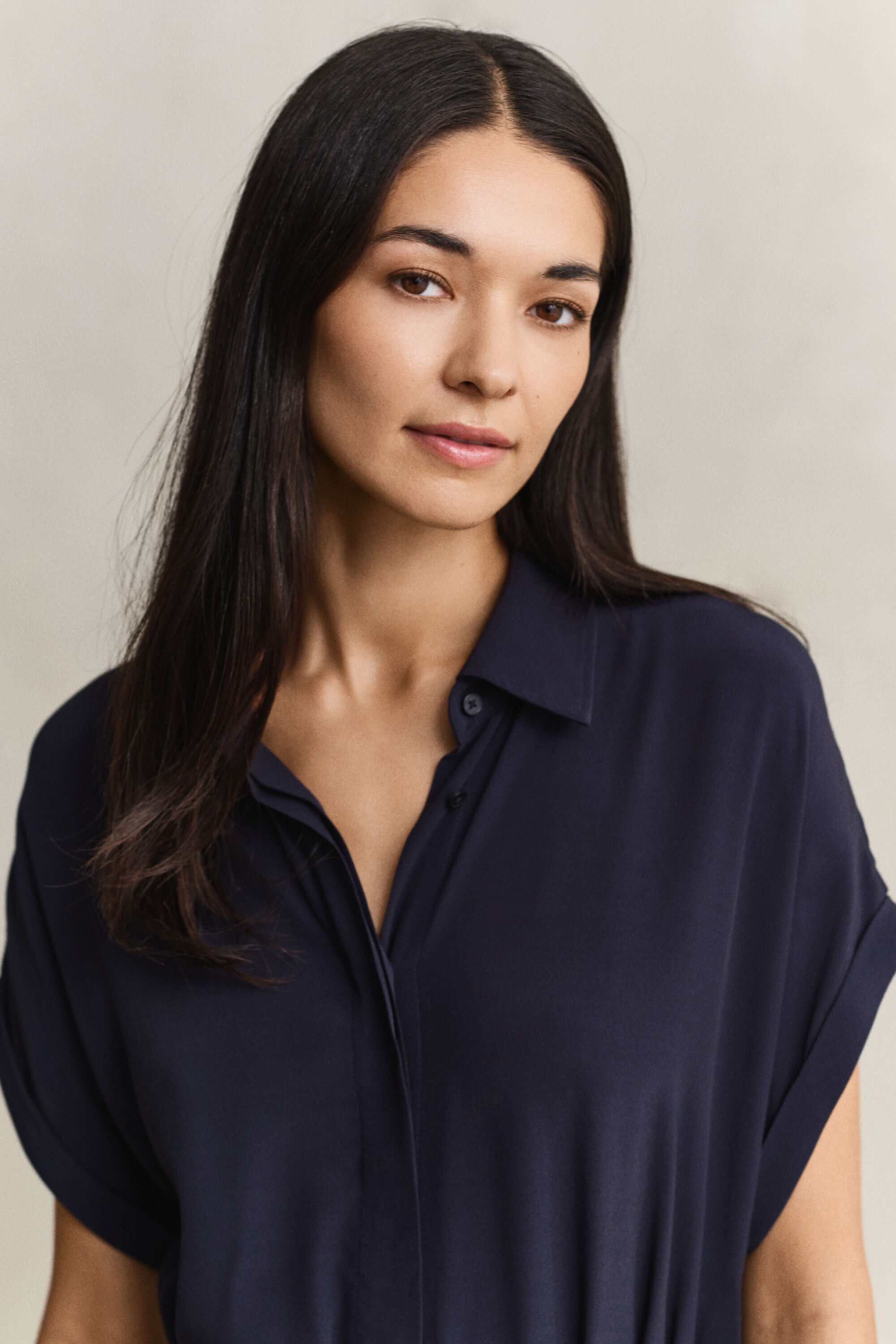 Skjortekjole med korte ærmer