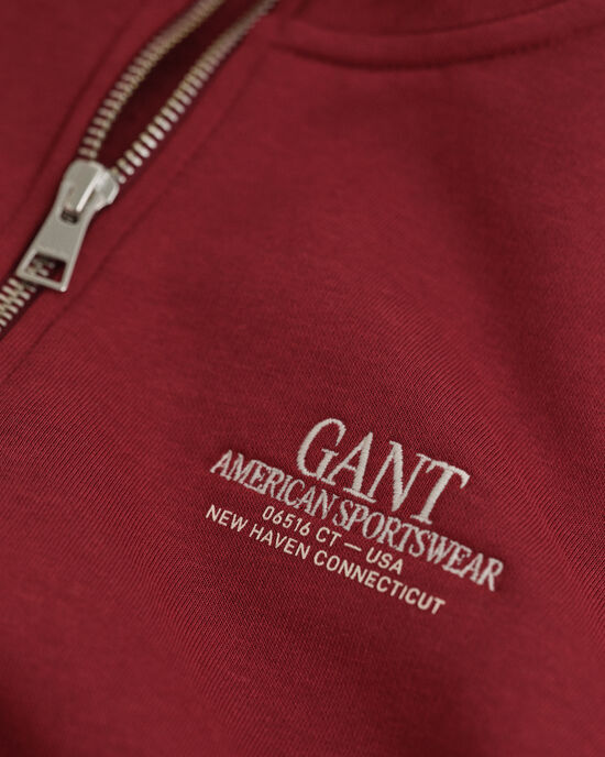 Teens sweatshirt med grafik og halv lynlås