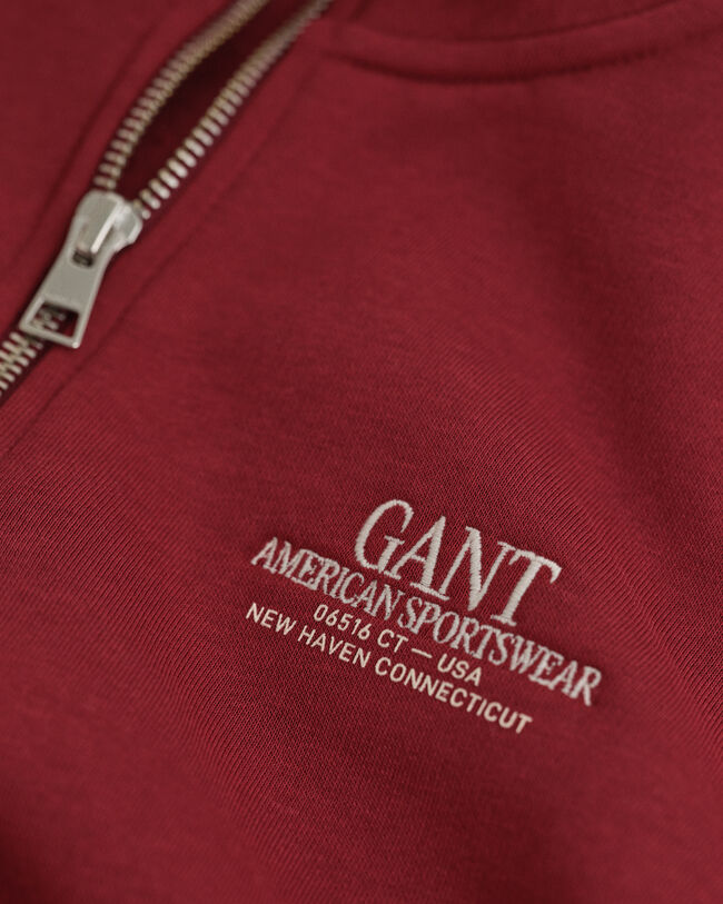 Teens sweatshirt med grafik og halv lynlås