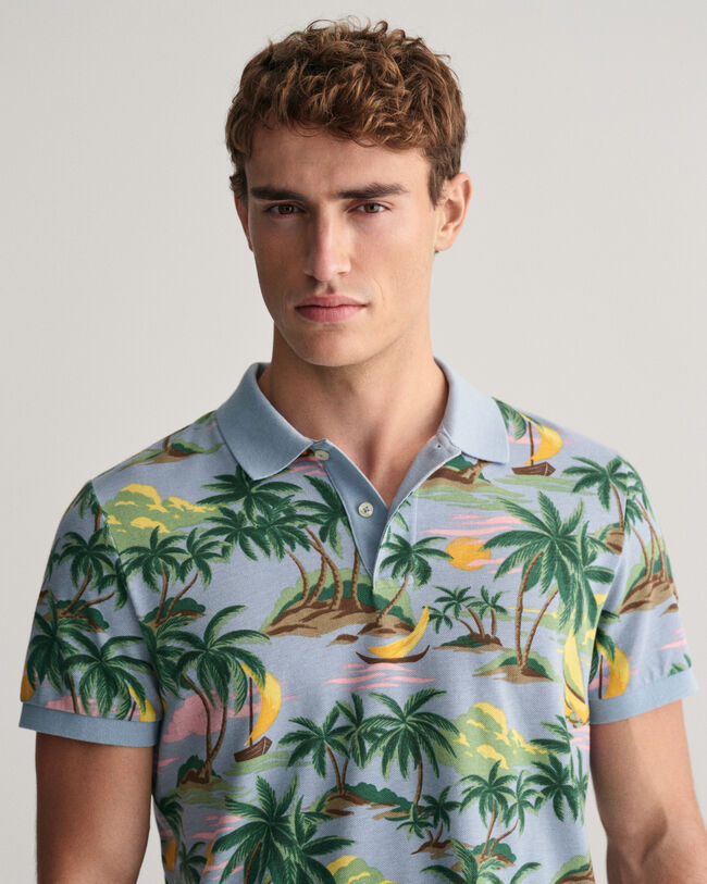 Hawaiian Print poloskjorte