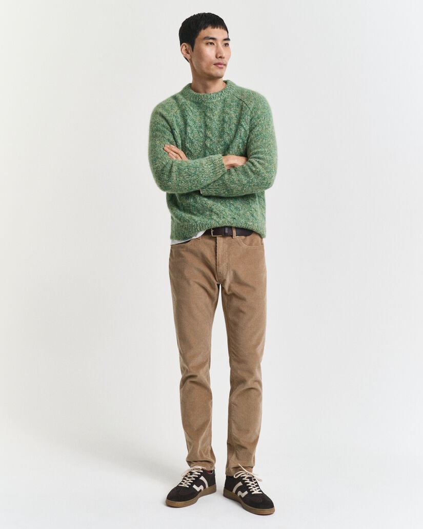 Slim fit jeans af jernbanefløjl