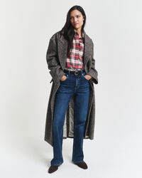 Oversized klassisk Oxford-skjorte med tern