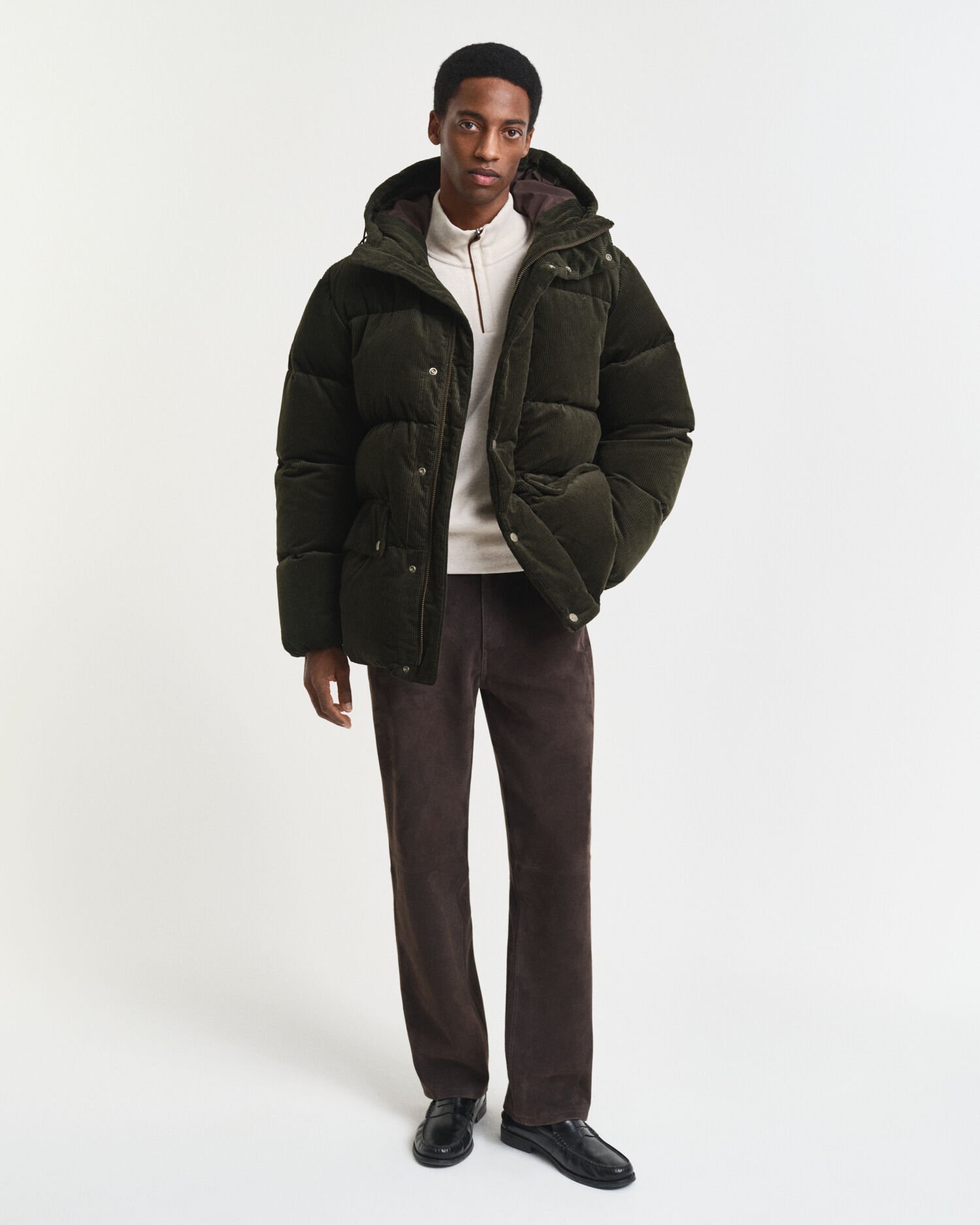 Sacker Rib sweatshirt med halv lynlås