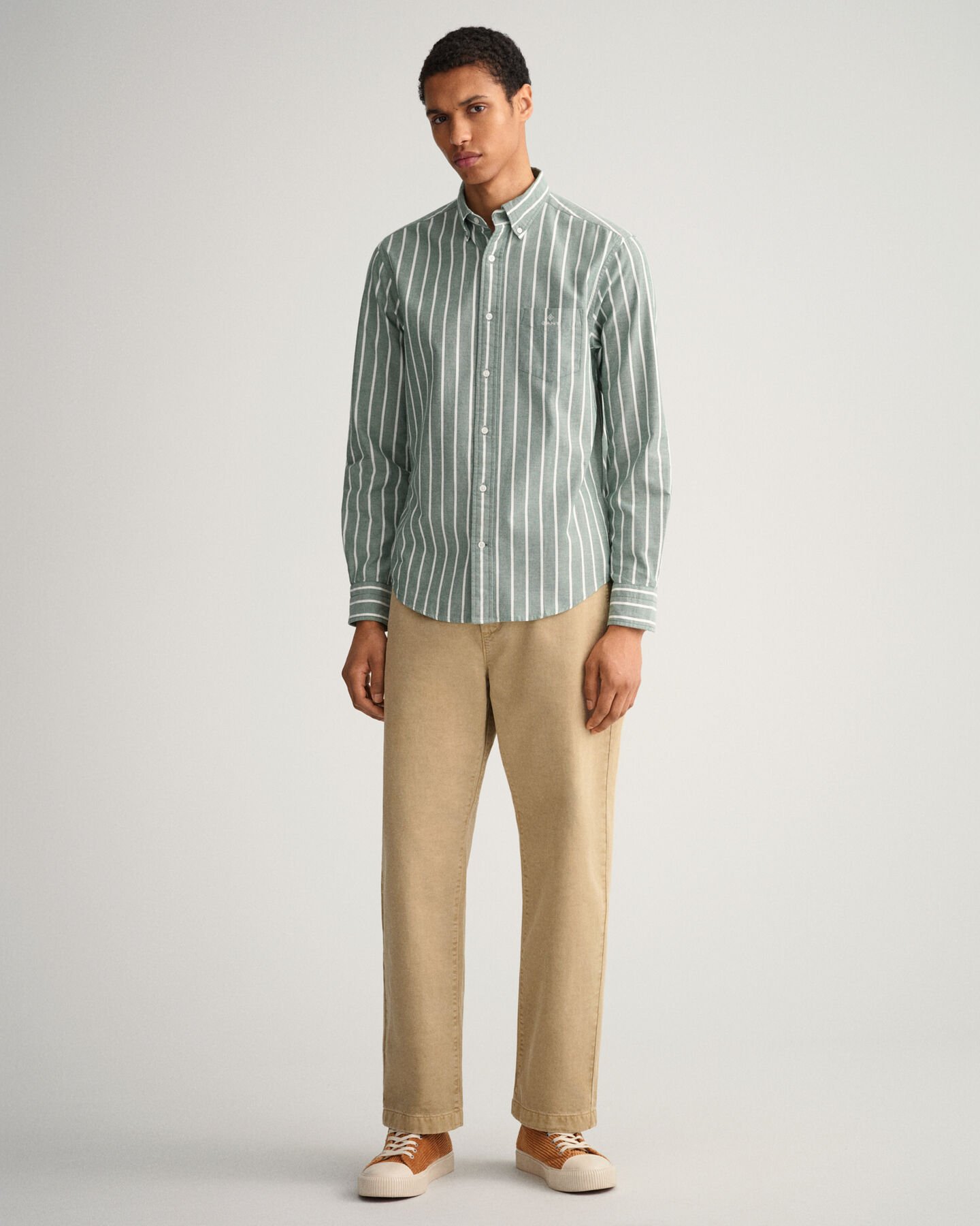 Regular fit Oxford-skjorte med brede striber