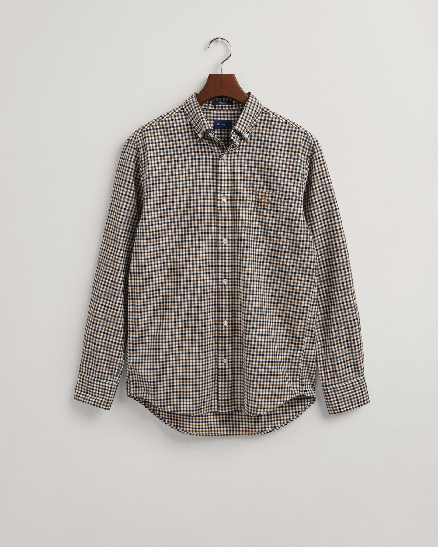 Regular fit gingham skjorte af twill