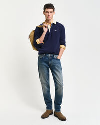 Slim fit jeans med vintage-vask