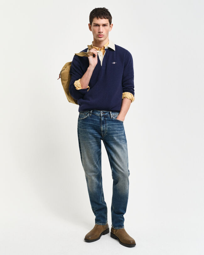 Slim fit jeans med vintage-vask