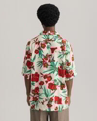 Relaxed fit Pure Prep Floral lyocell skjorte med korte &aelig;rmer