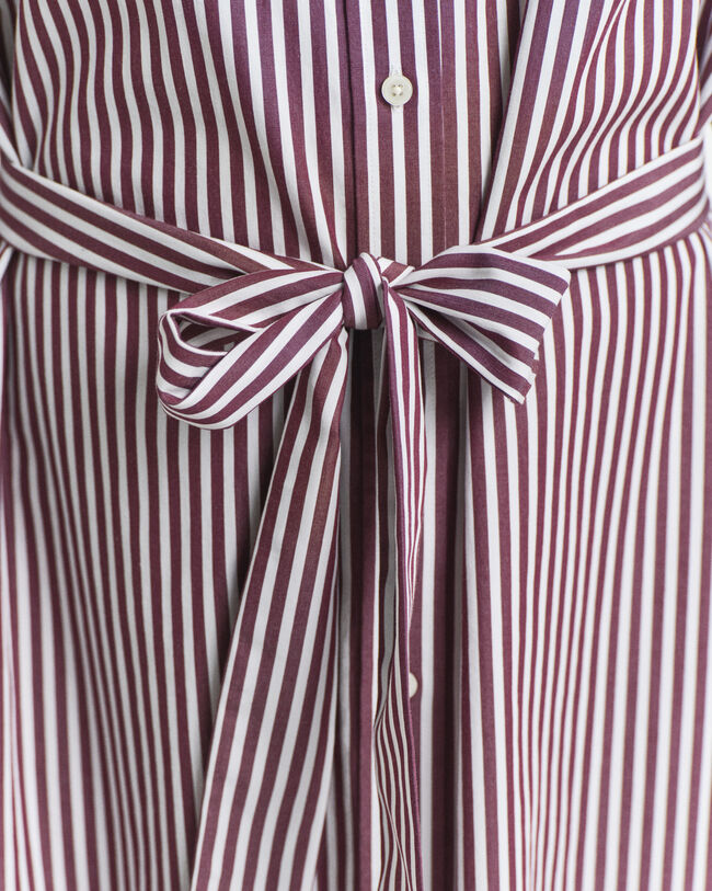 Klassisk skjortekjole i poplin med bælte