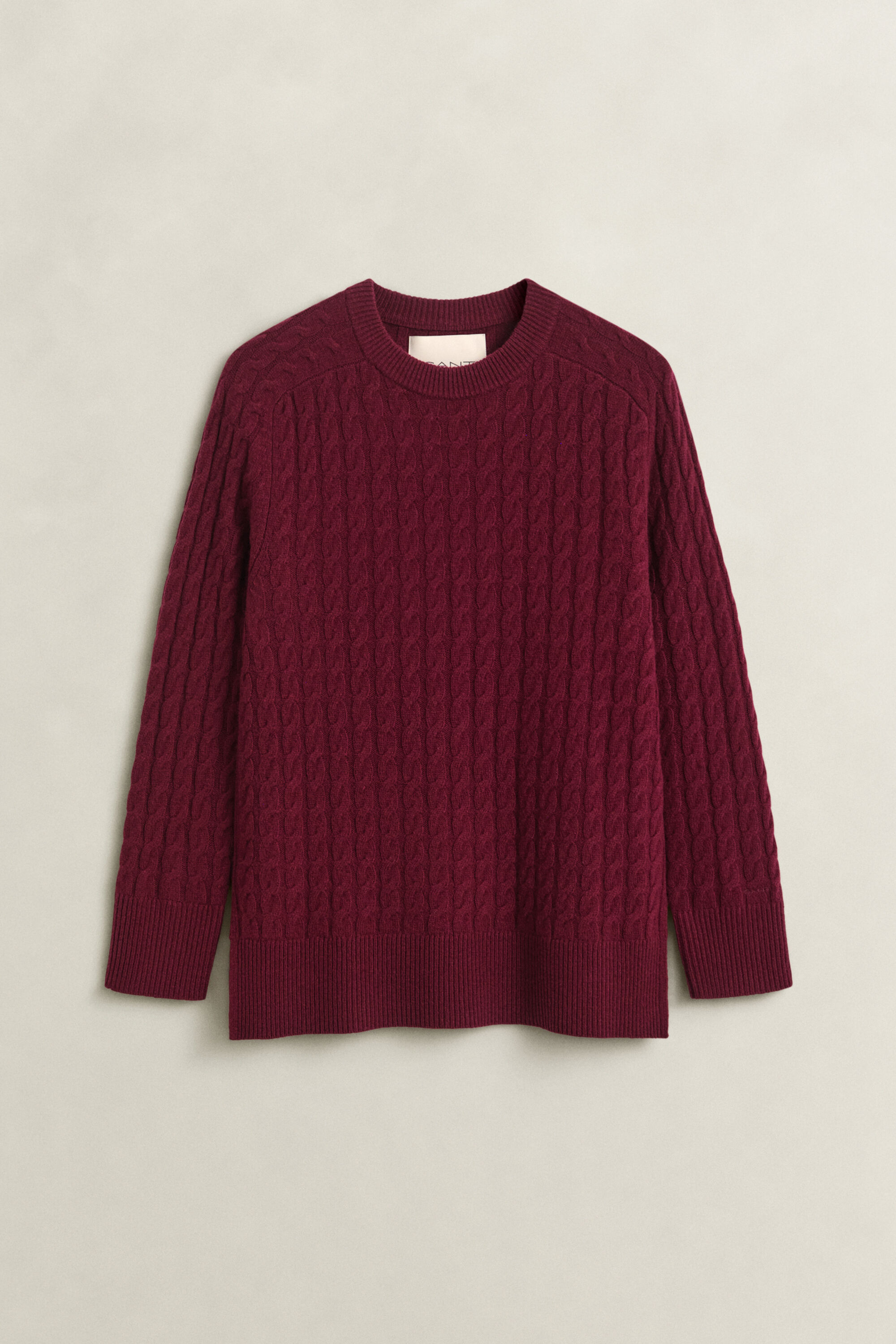 Sweater af uld og kashmir med kabelstrik