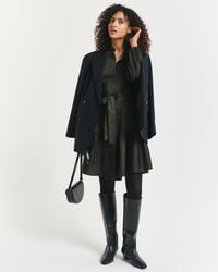 Kjole i bomuldssatin med lange ærmer