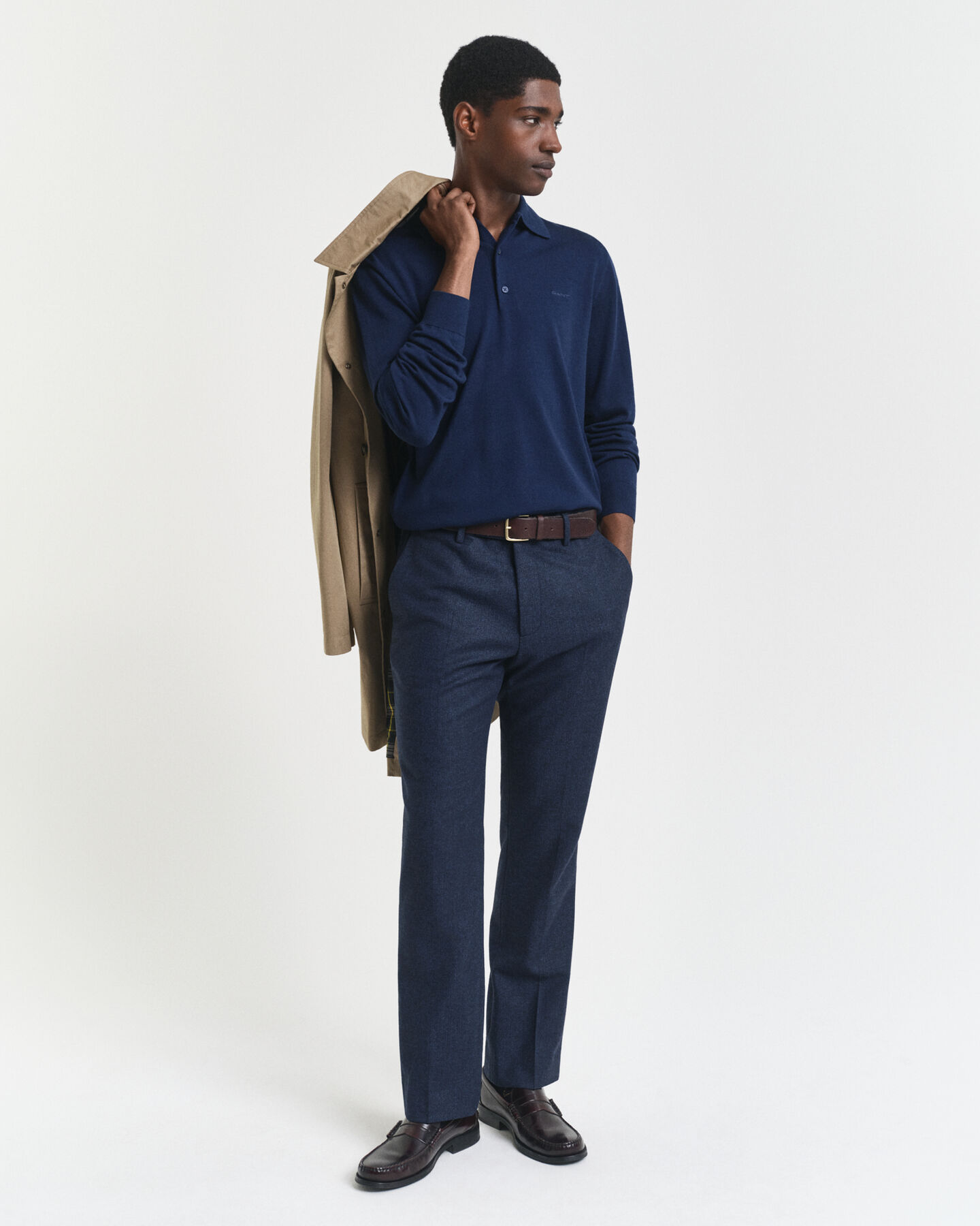 Polosweater af ekstra fin merinould