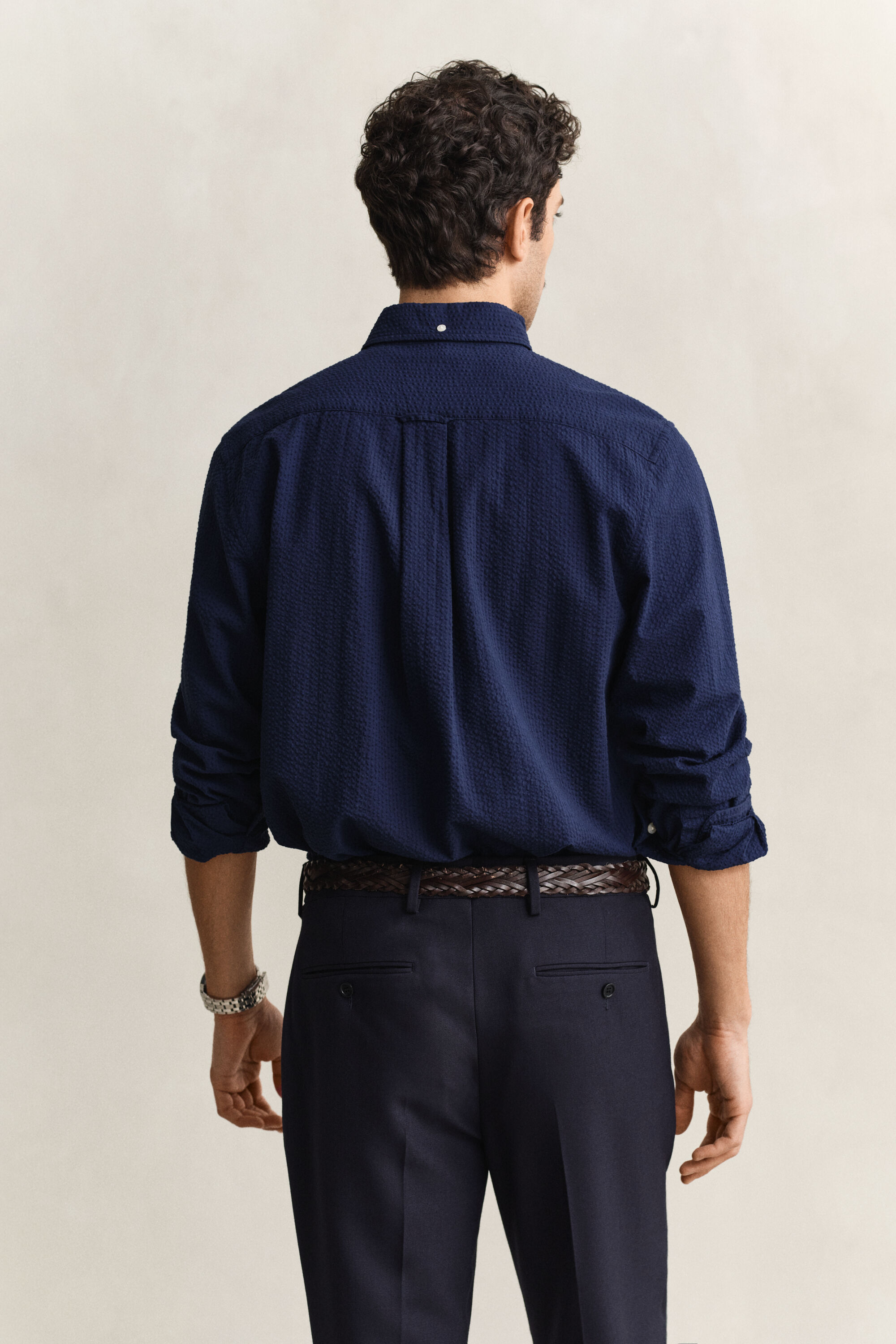 Regular fit seersucker-skjorte