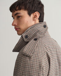 Houndstooth trenchcoat af uld