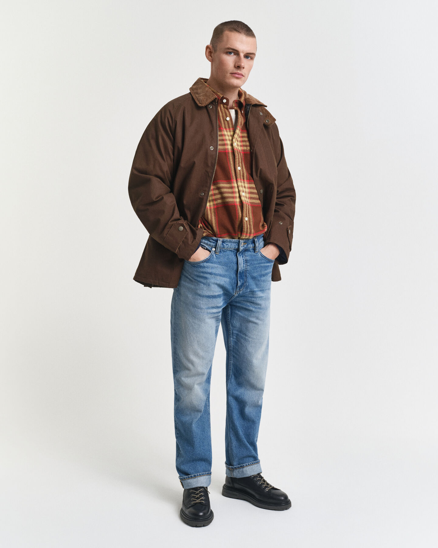 Oversized flannelskjorte i twill