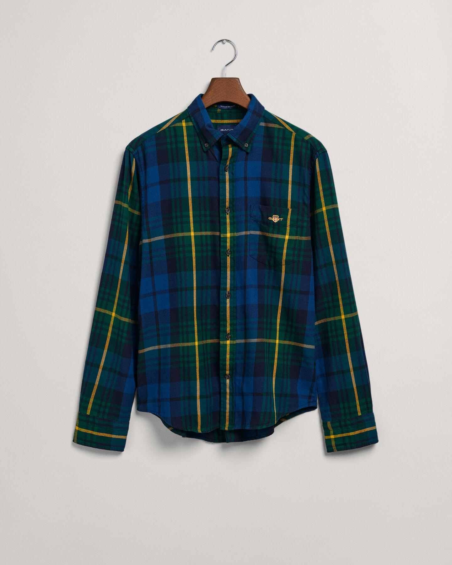 Regular fit skotskternet flannelskjorte