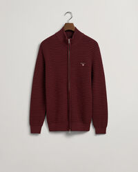 Texture bomuldssweater med hel lynlås