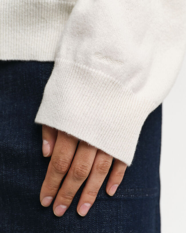 Crewneck sweater i ekstra fin lammeuld