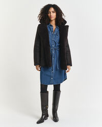 Denimkjole med pufærmer