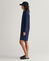 Shield piqué kjole med lange ærmer