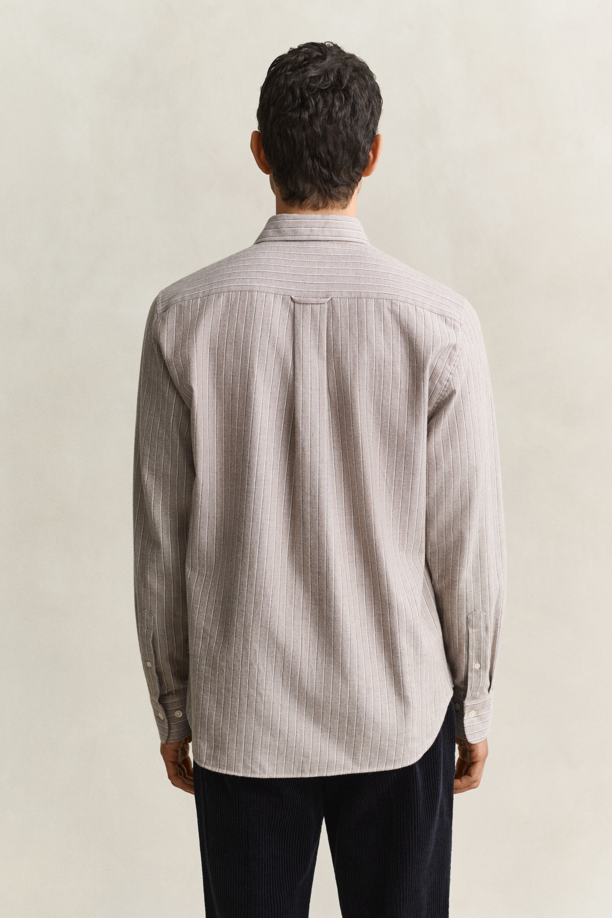 Stribet melangeskjorte i flannel