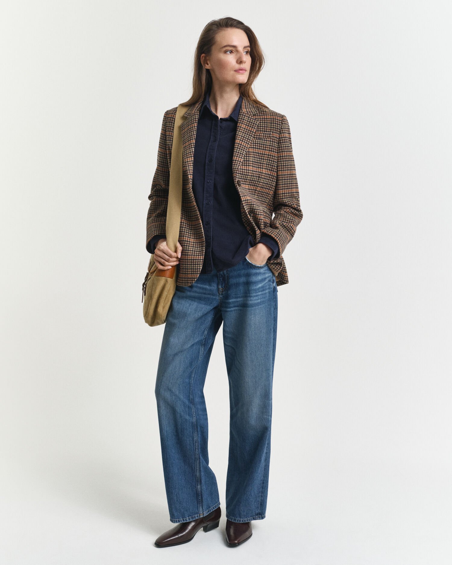 Regular fit skjorte af jernbanefløjl