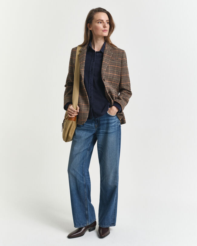 Regular fit skjorte af jernbanefløjl