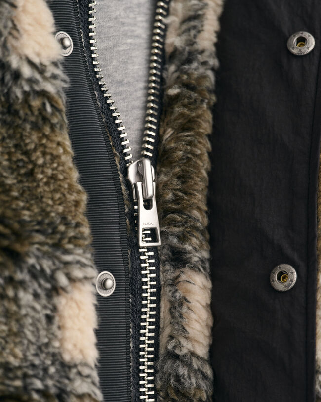 Ternet fleece jakke med lynlås