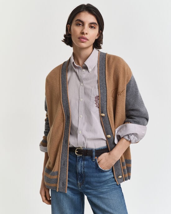 GANT Varsity cardigan med V-hals