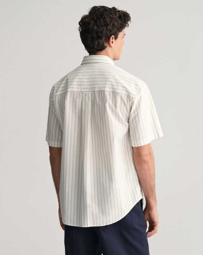 Relaxed fit Heritage Poplin skjorte med striber og korte &aelig;rmer