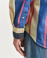 Oversized fit stribet seersucker skjorte