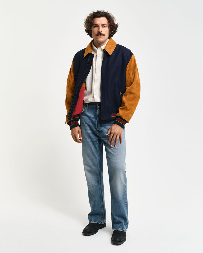 GANT Varsity Jacket i blanding af uld og ruskind