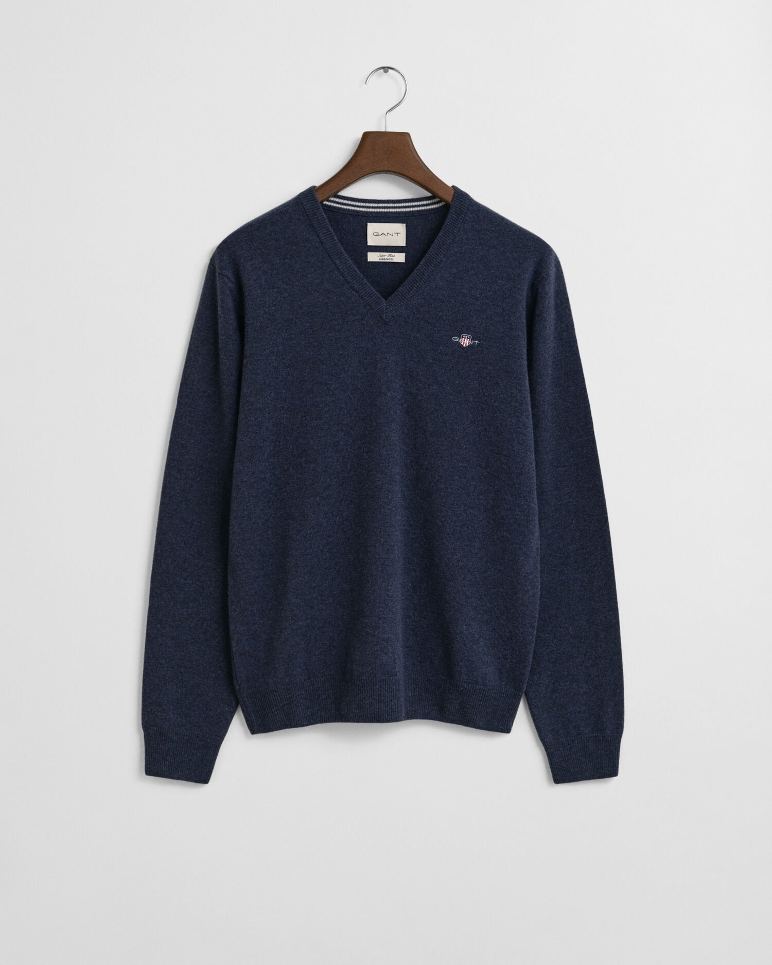 Sweater med V-hals af ekstra fin lammeuld