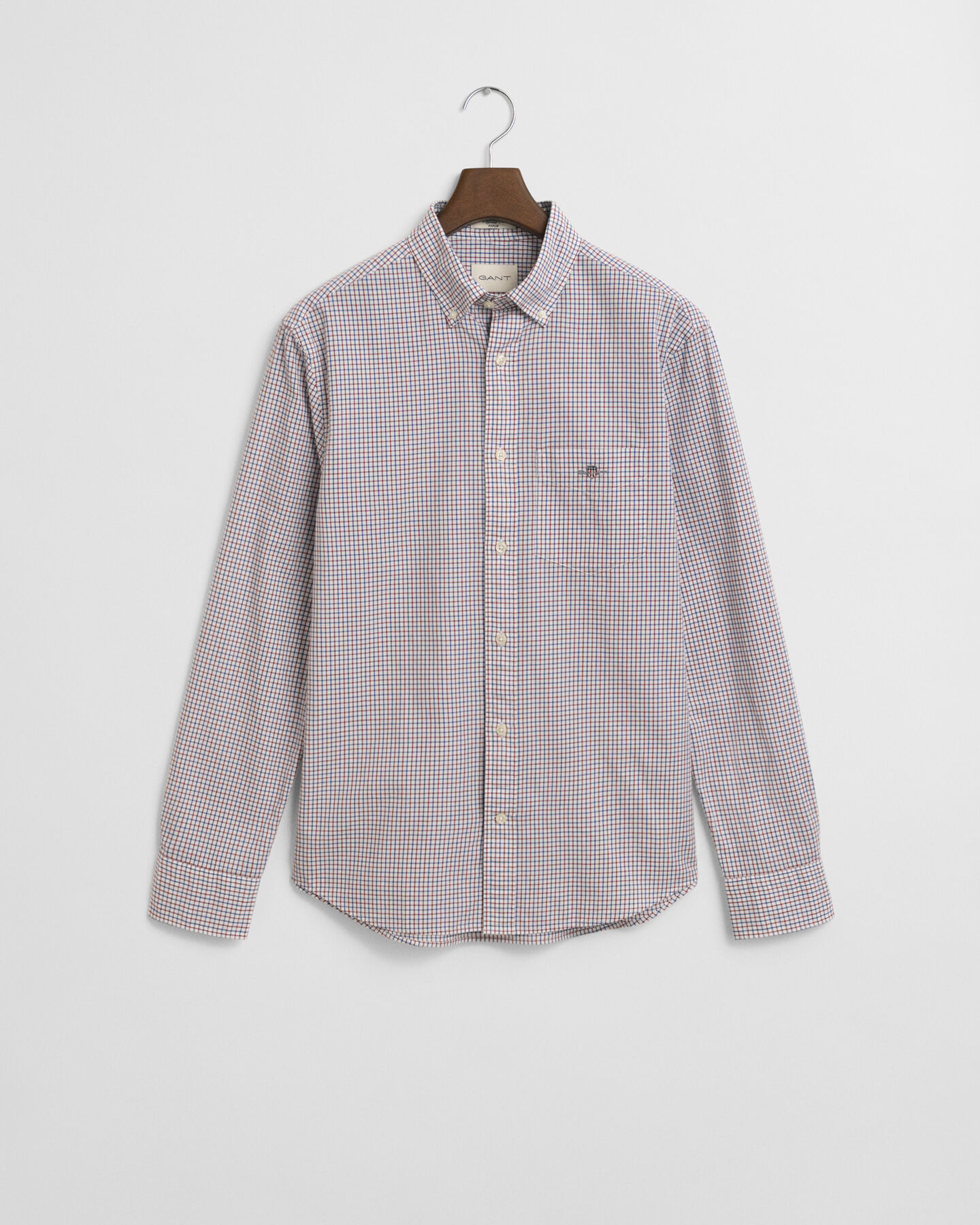 Regular fit klassisk poplin-skjorte med mikrotern