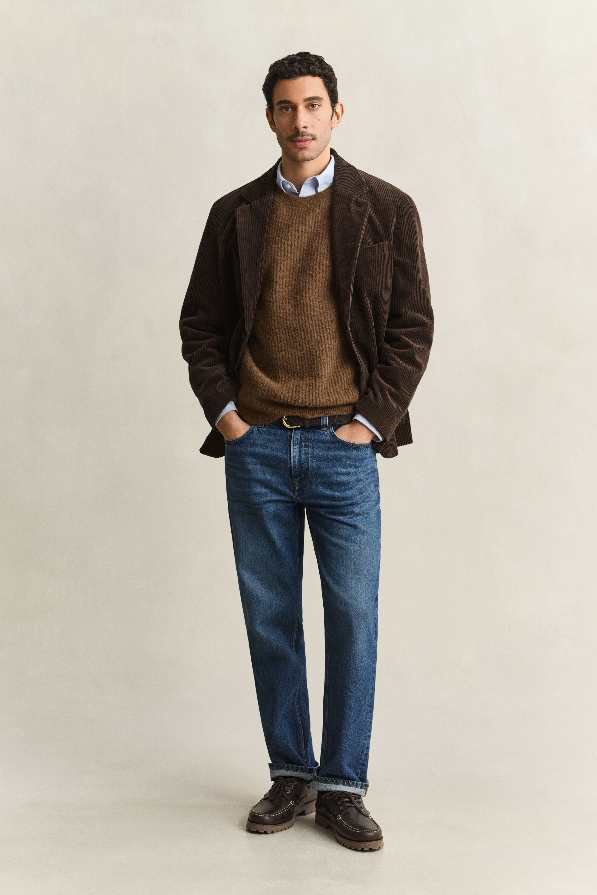 Sweater med crewneck i alpakauldblanding